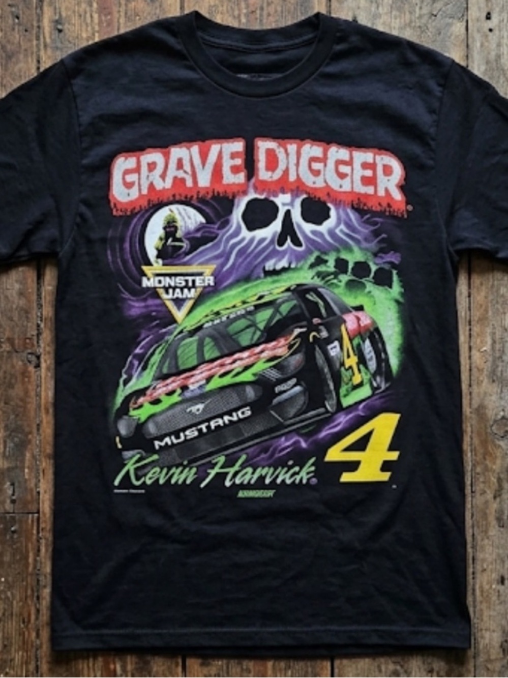 Grave Digger NASCAR Kevin Harvick Black Graphic Tee